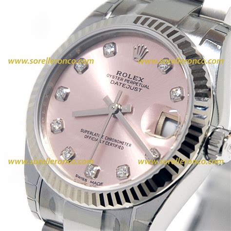 rolex da donna oyster perpetual quadrante rosa con brillanti prezzi|Orologio Rolex Lady.